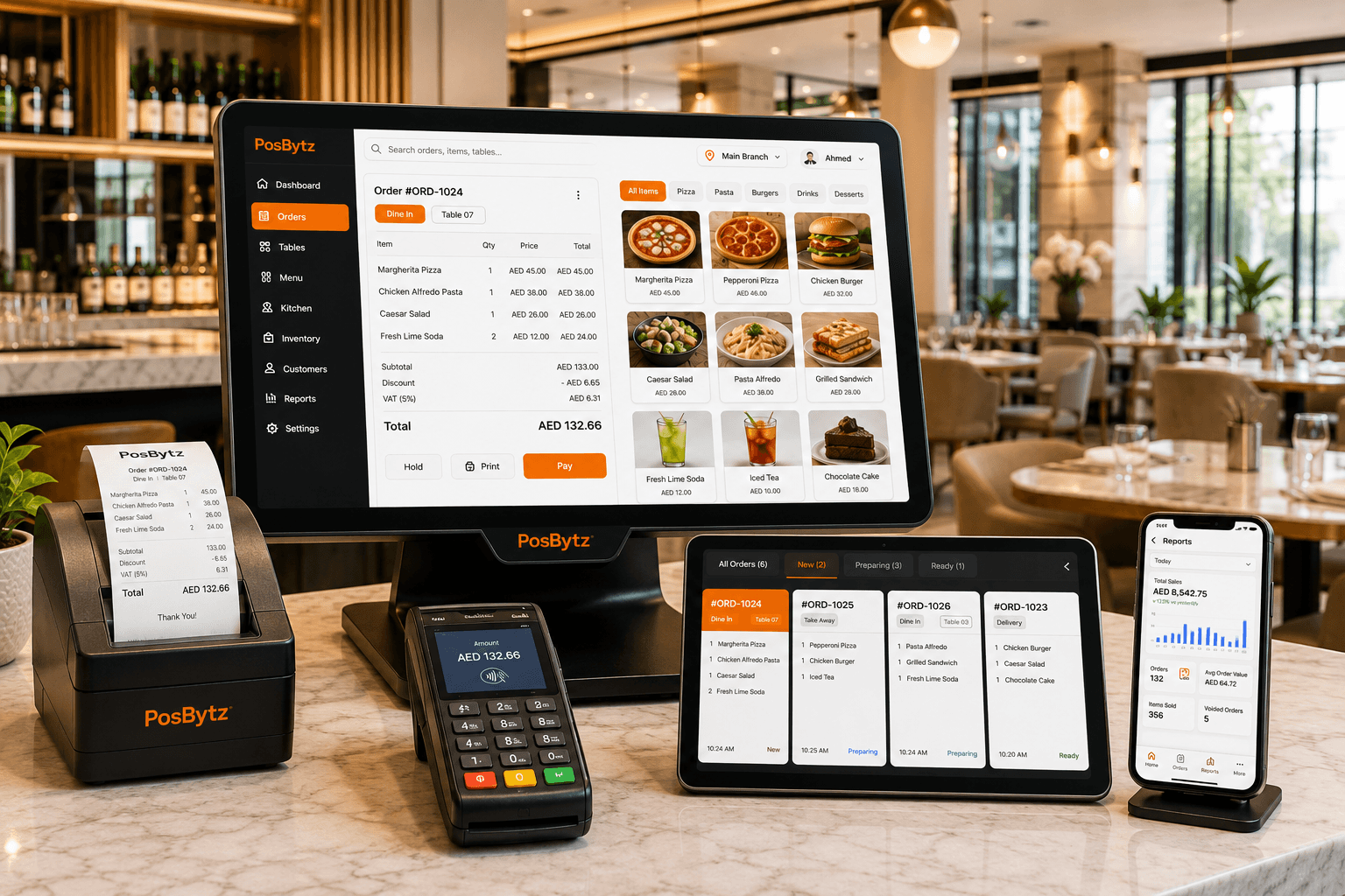 Two click billing POS to manage Dine-in, Takeaway's , Online orders , Call orders and Drive through Orders seamlessly.