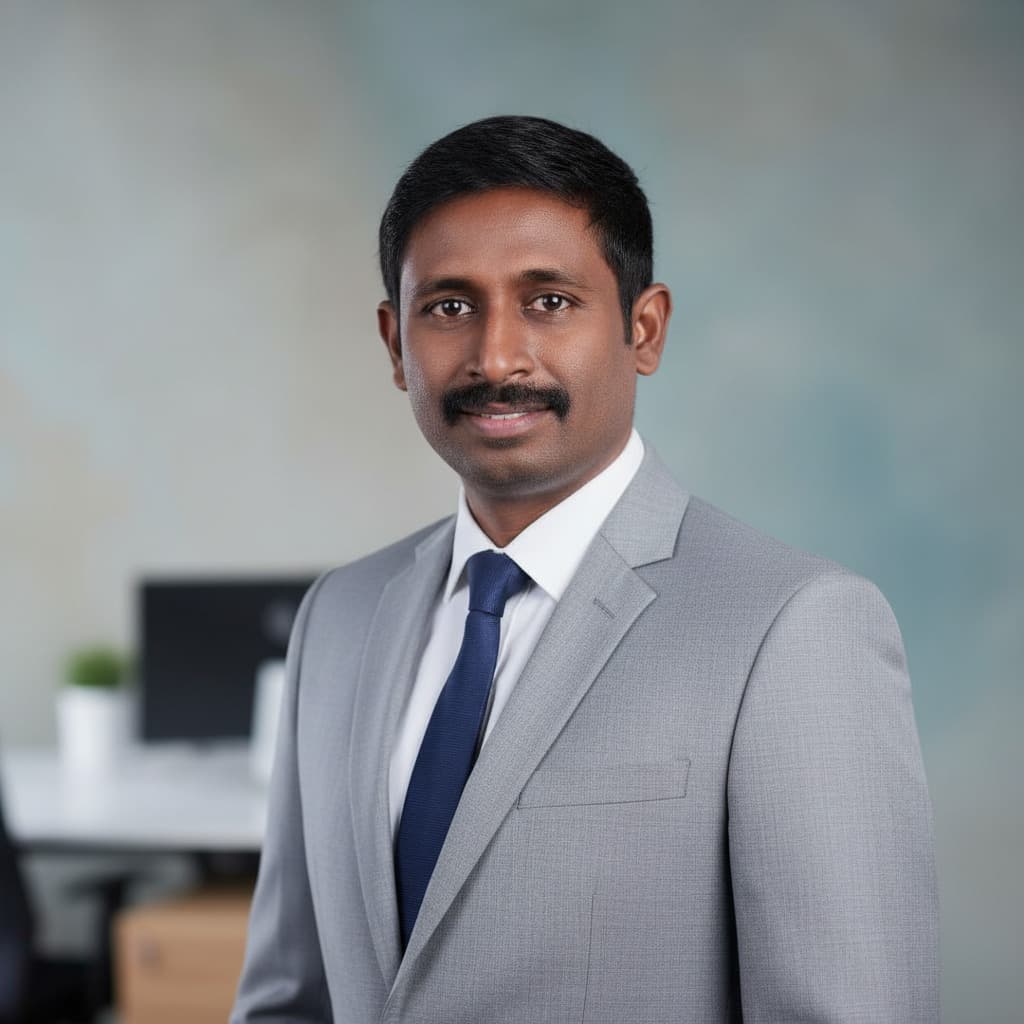 Illustrated portrait of Saravana Damodaram