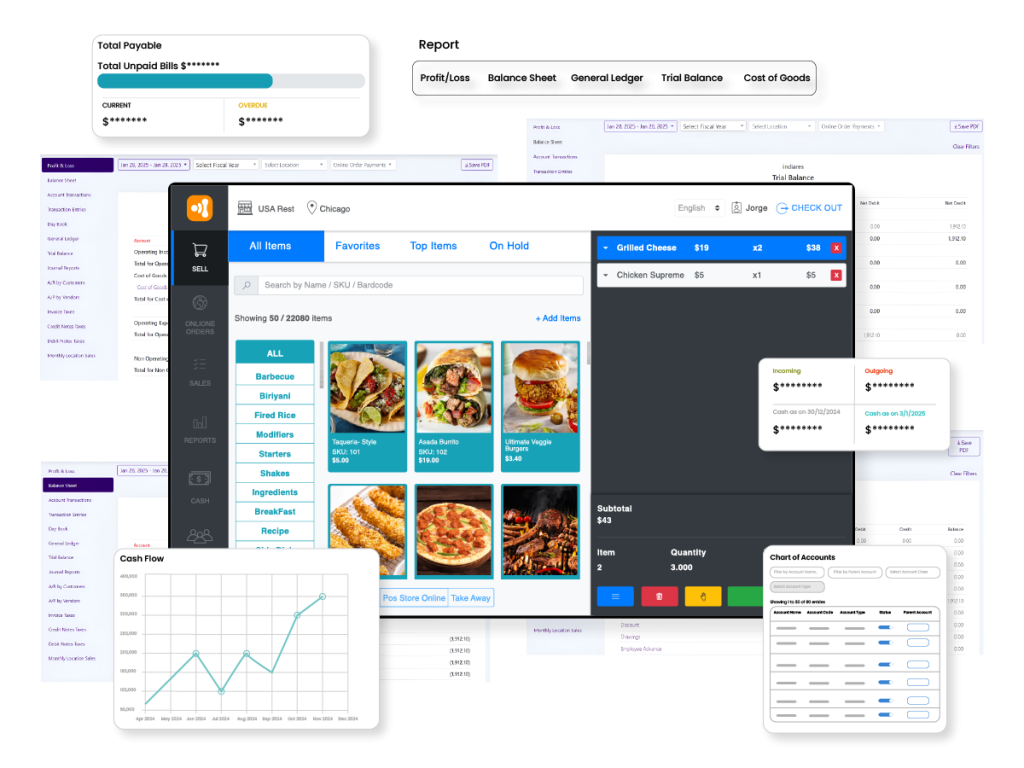 Accounting software with Restaurant POS software