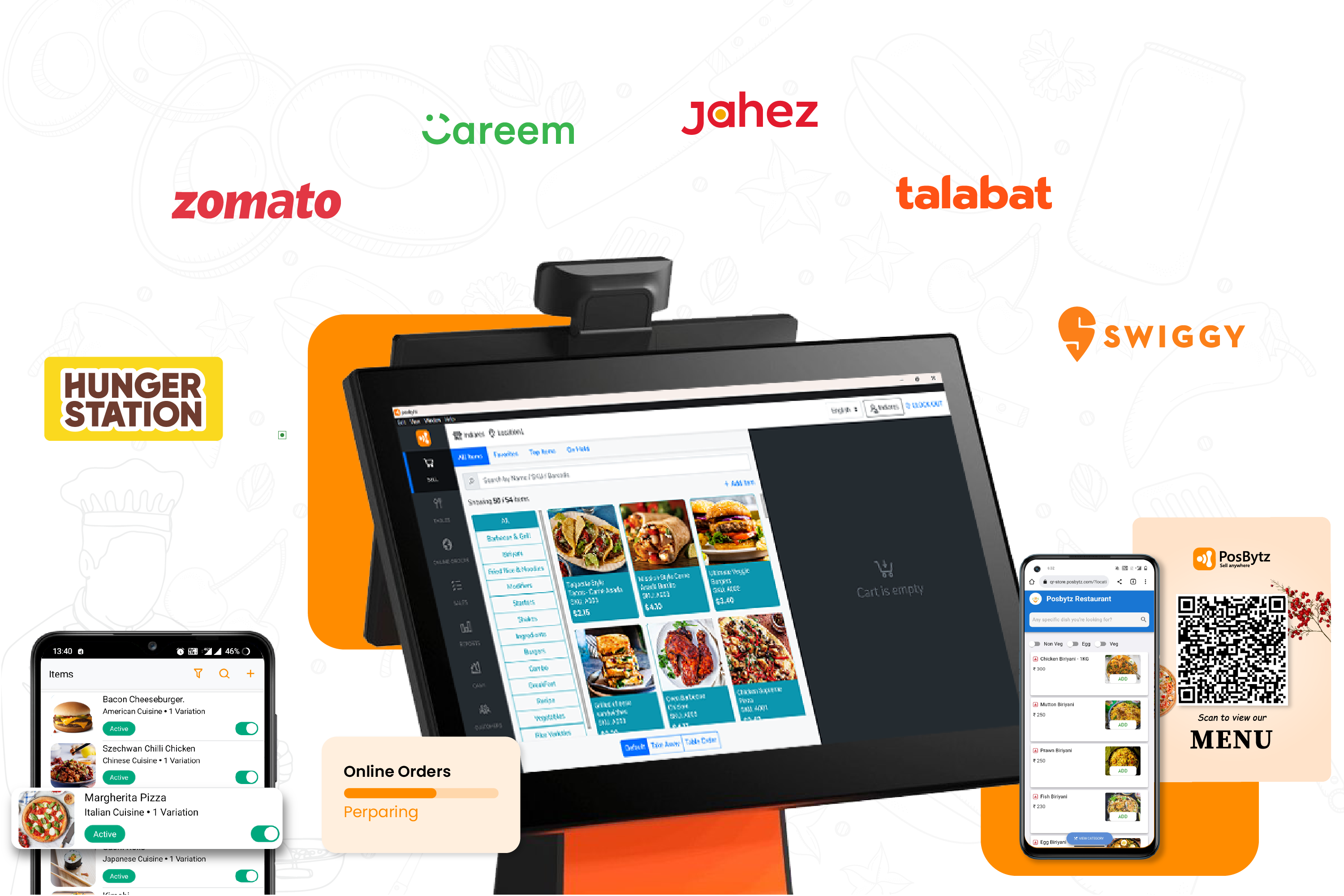 Restaurant management system for F&B business